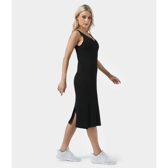 NWT Halara Everyday Split Hem Midi Strap Chill Dress-Admire - Picture 3 of 6